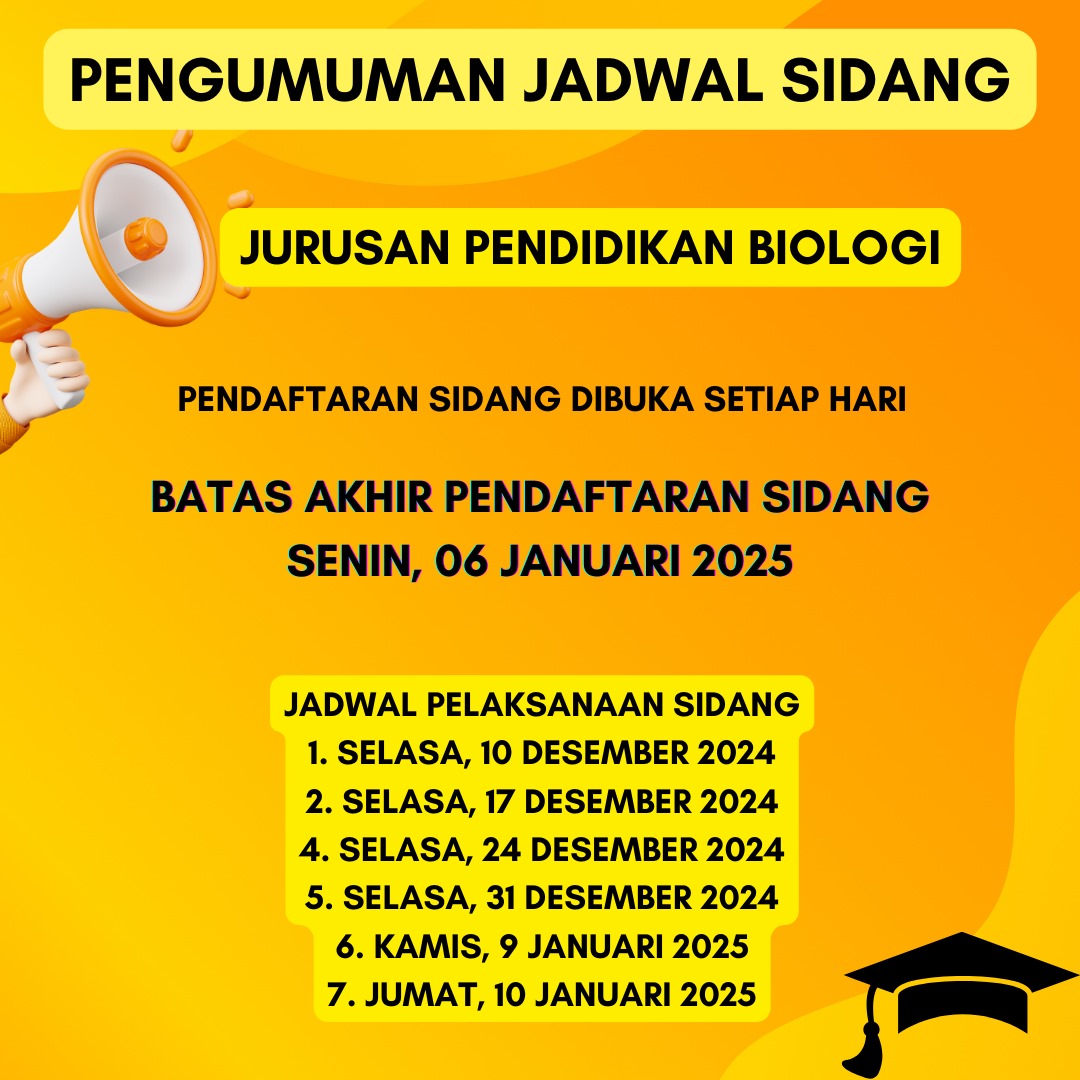 Informasi Sidang Jurusan Pendidikan Biologi 2024/2025